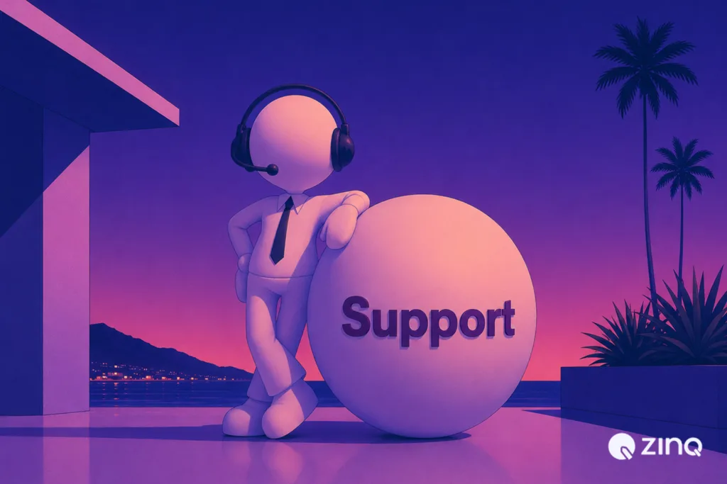 Illustration representing “How to provide useful AI support after hours”.
