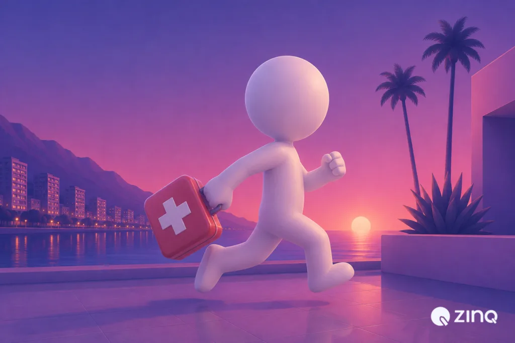 Illustration representing “Designing human handover for clinic AI communication”.